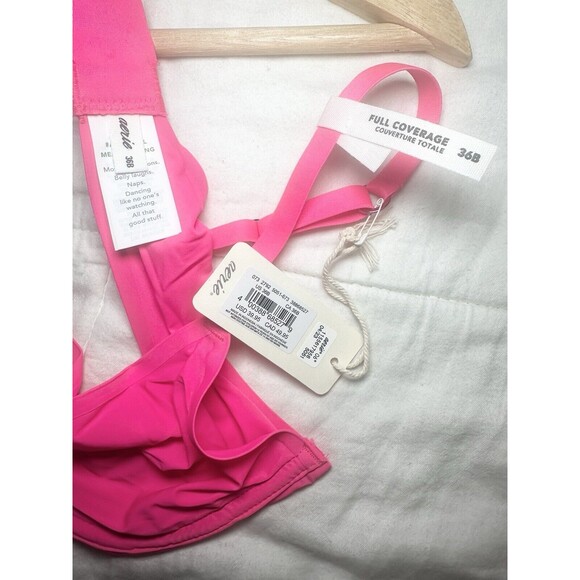 AERIE SMOOTHEZ Sheer Unlined Underwired Full Coverage Hot Pink Bra 36B NWT - Picture 3 of 5